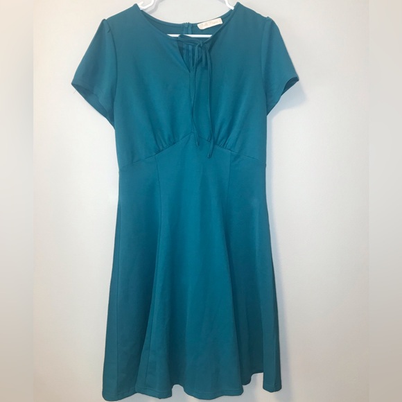 Women's Ruched Bow Tie A Line Vintage Formal Work Dress - Picture 1 of 5